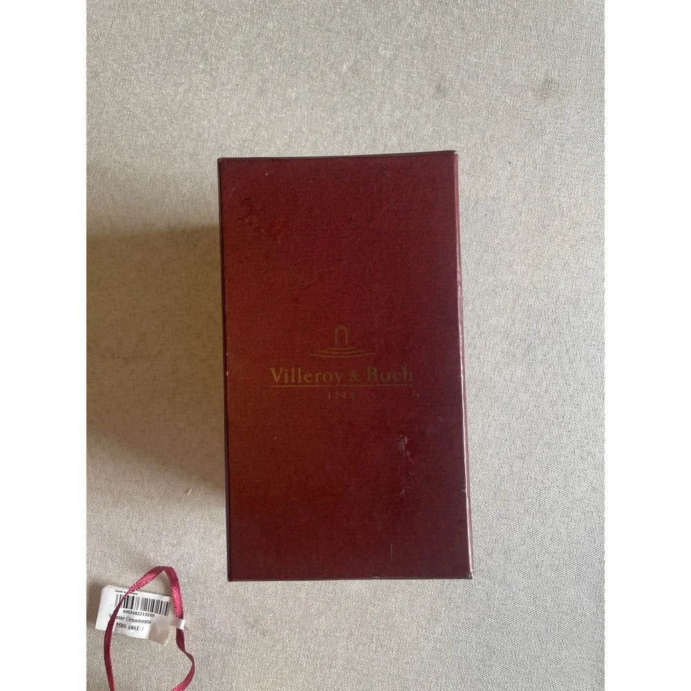 Villeroy And Boch Christmas Ornament In Box Ceramic Holly Hand Painted